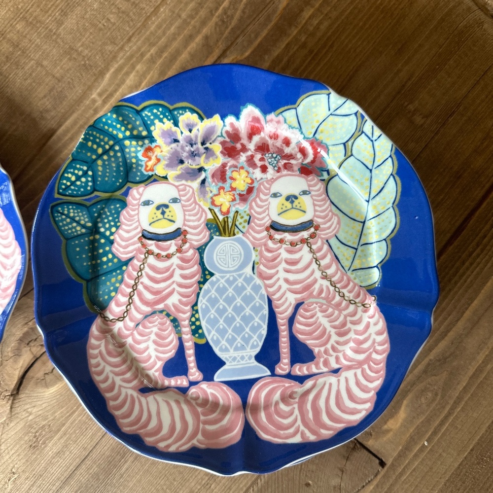 Paige Gemmell Staffordshire Dog Dessert Plate Rare Designed for Anthropologie